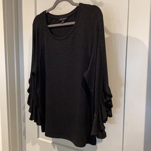 Banana Republic ruffle sleeve black sweater